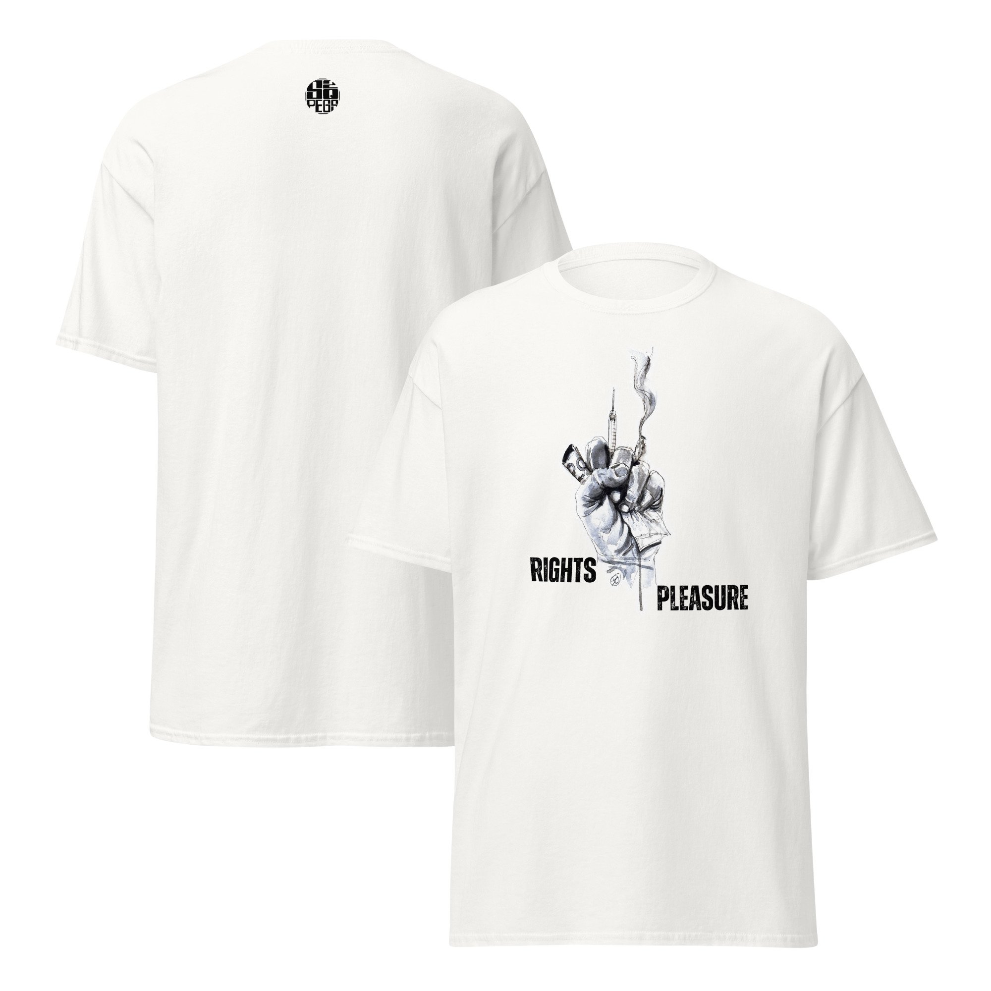 Rights + Pleasure (Offset Text): Unisex Tee