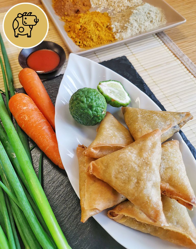 Foo Seng-Beef Samosa-Catering and Retail Pack Sizes (Frozen)