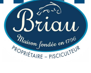 Logo for Briau, a French company founded in 1796, specializing in pisciculture.