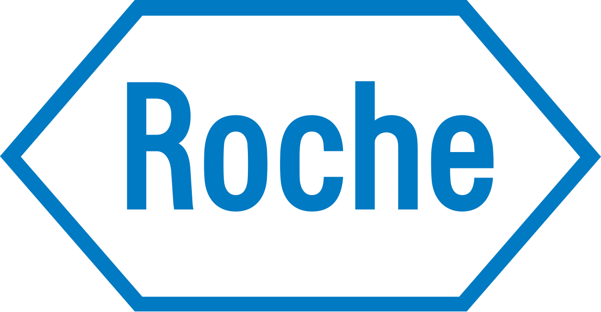 Blue diamond-shaped logo with the word "Roche" in the center.