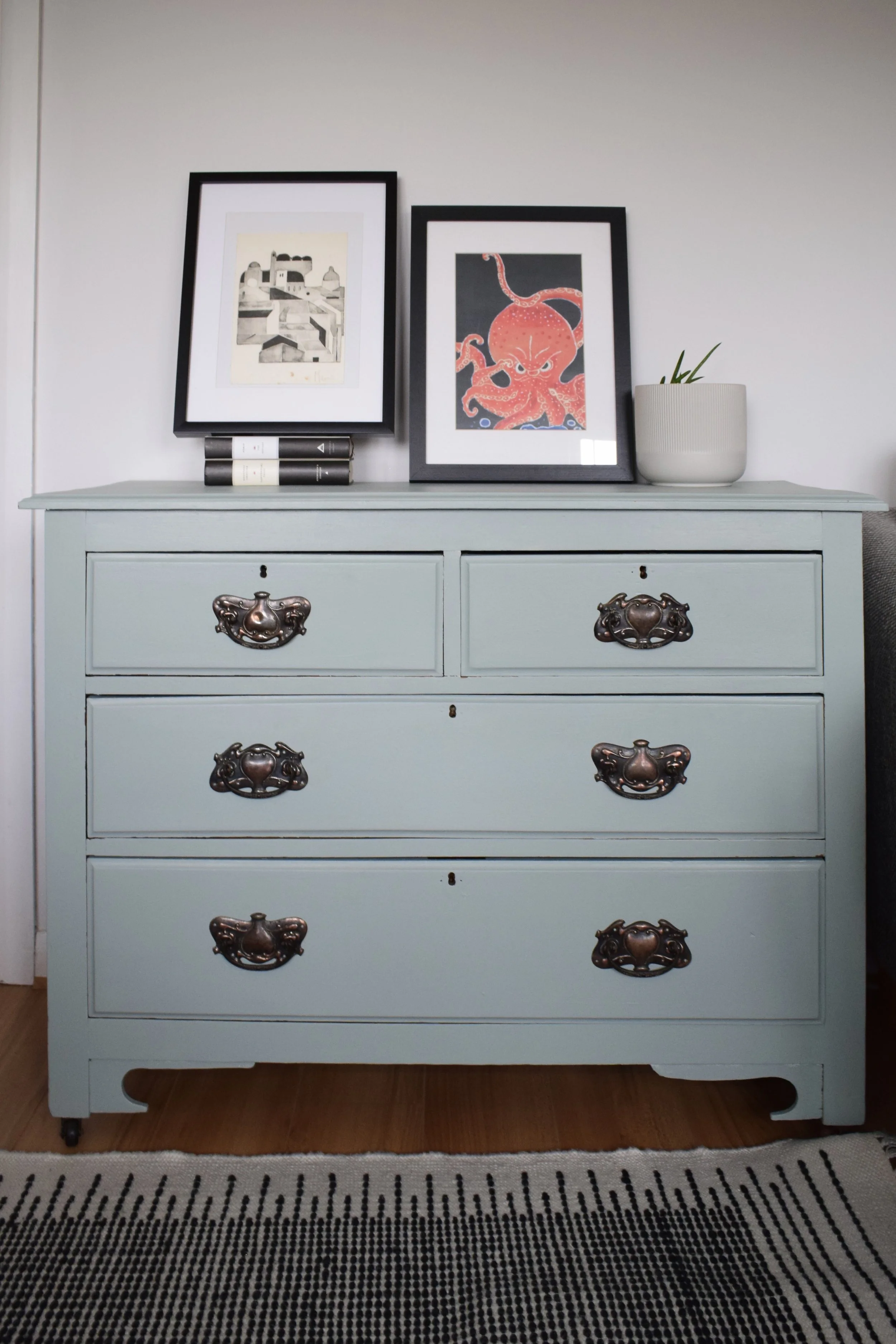 Vintage Duck Egg Chest of Drawers