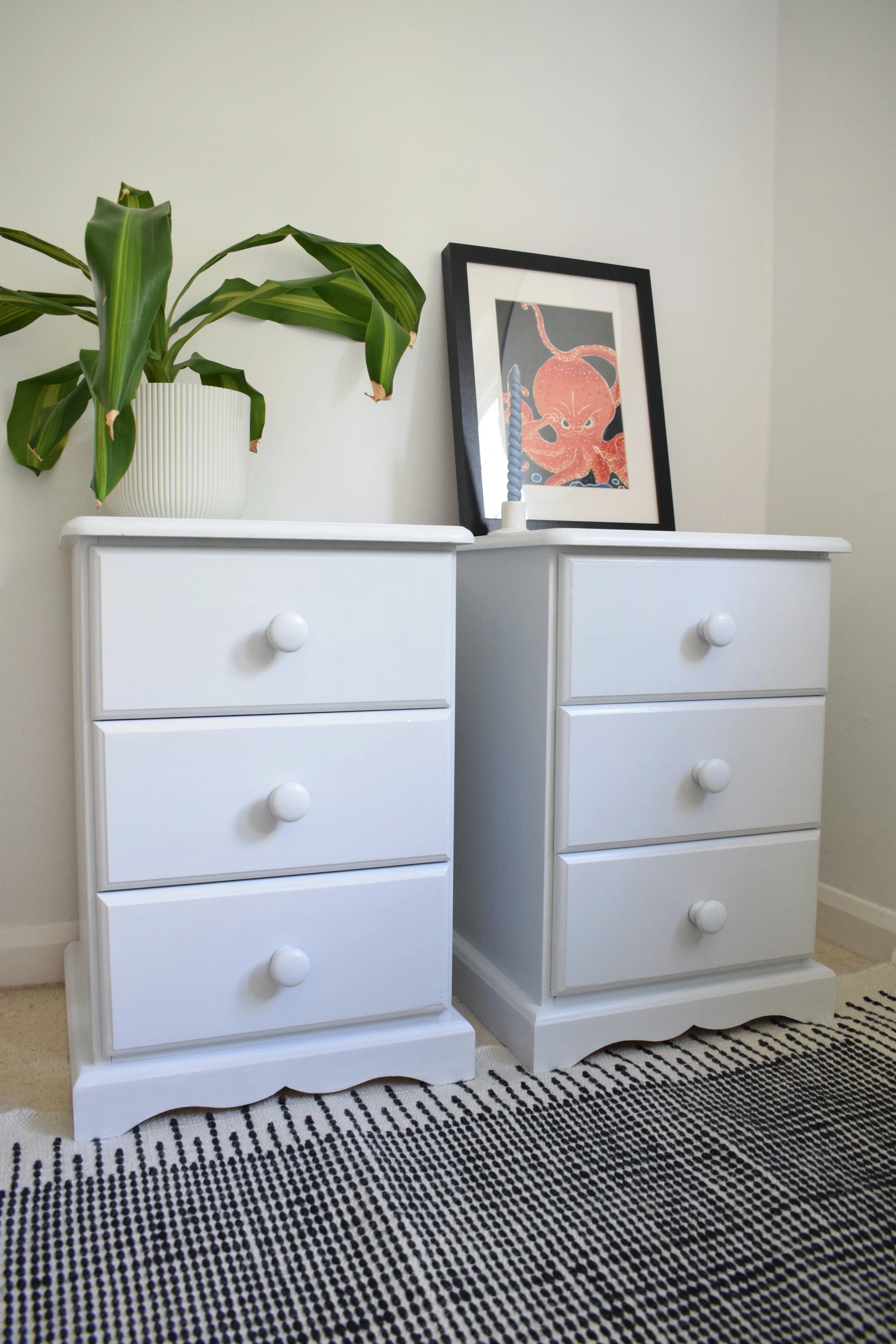 Pebble Bedside Tables Pair