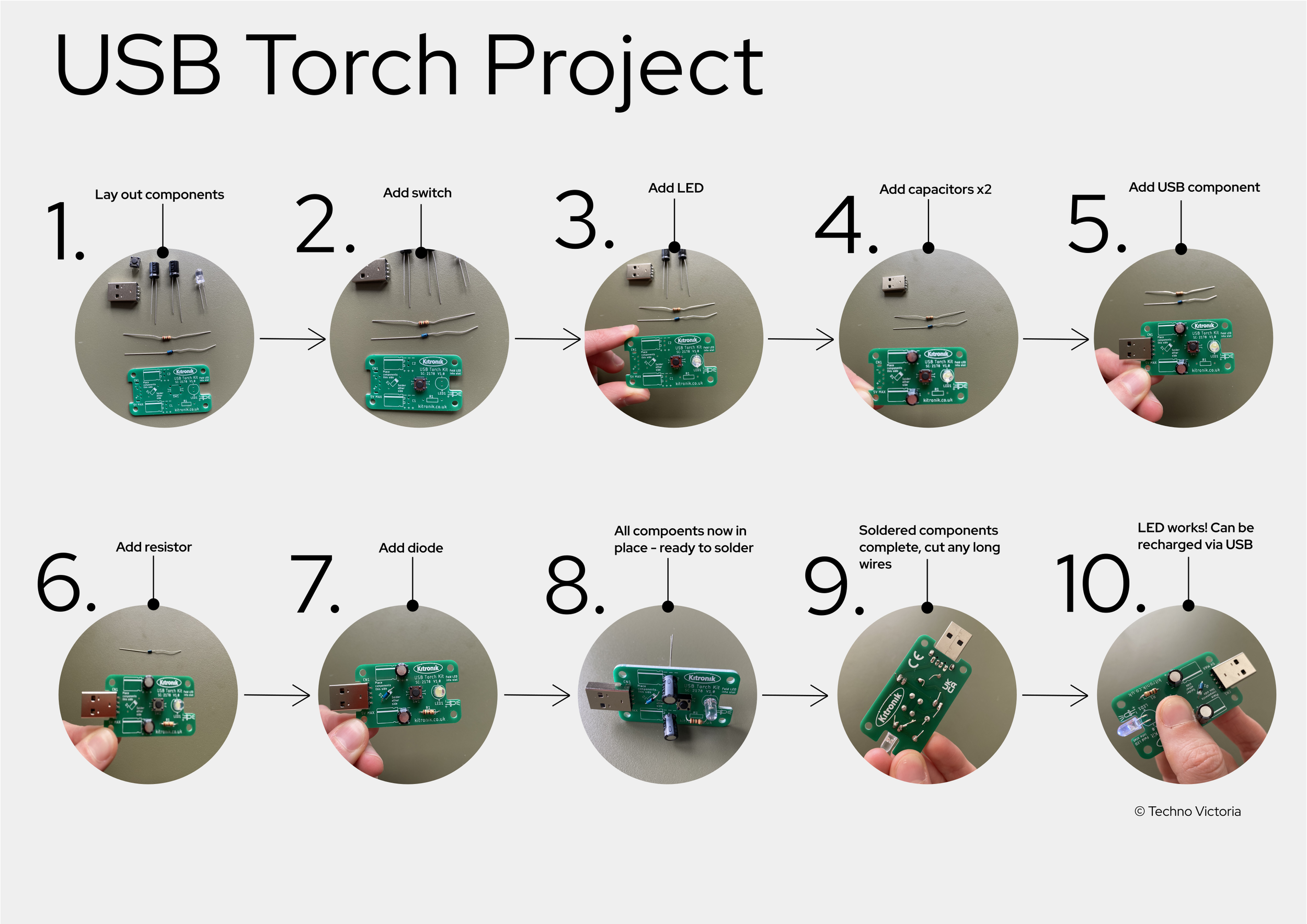USB rechareable torch project guide