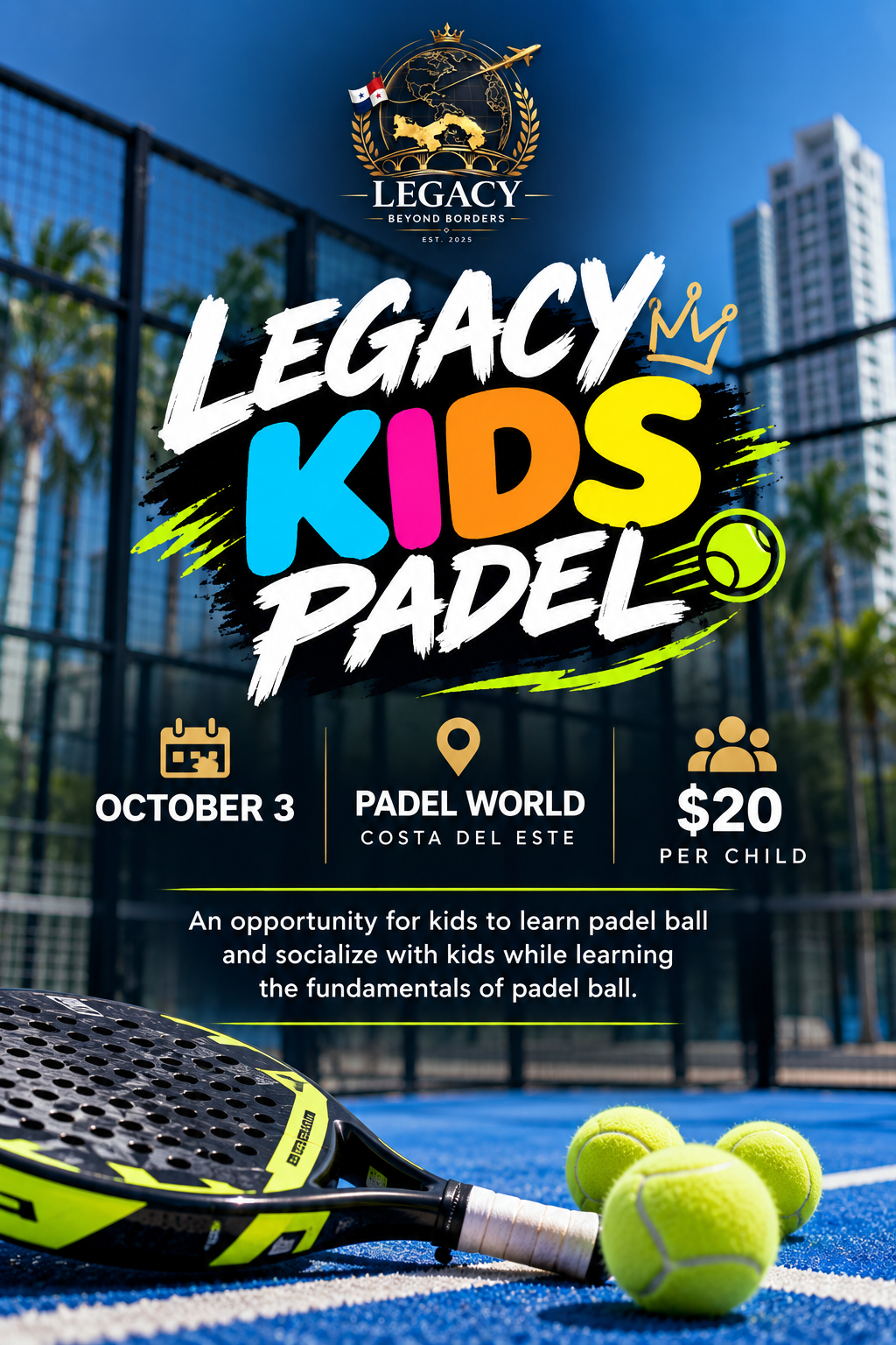 Legacy kids padel lessons