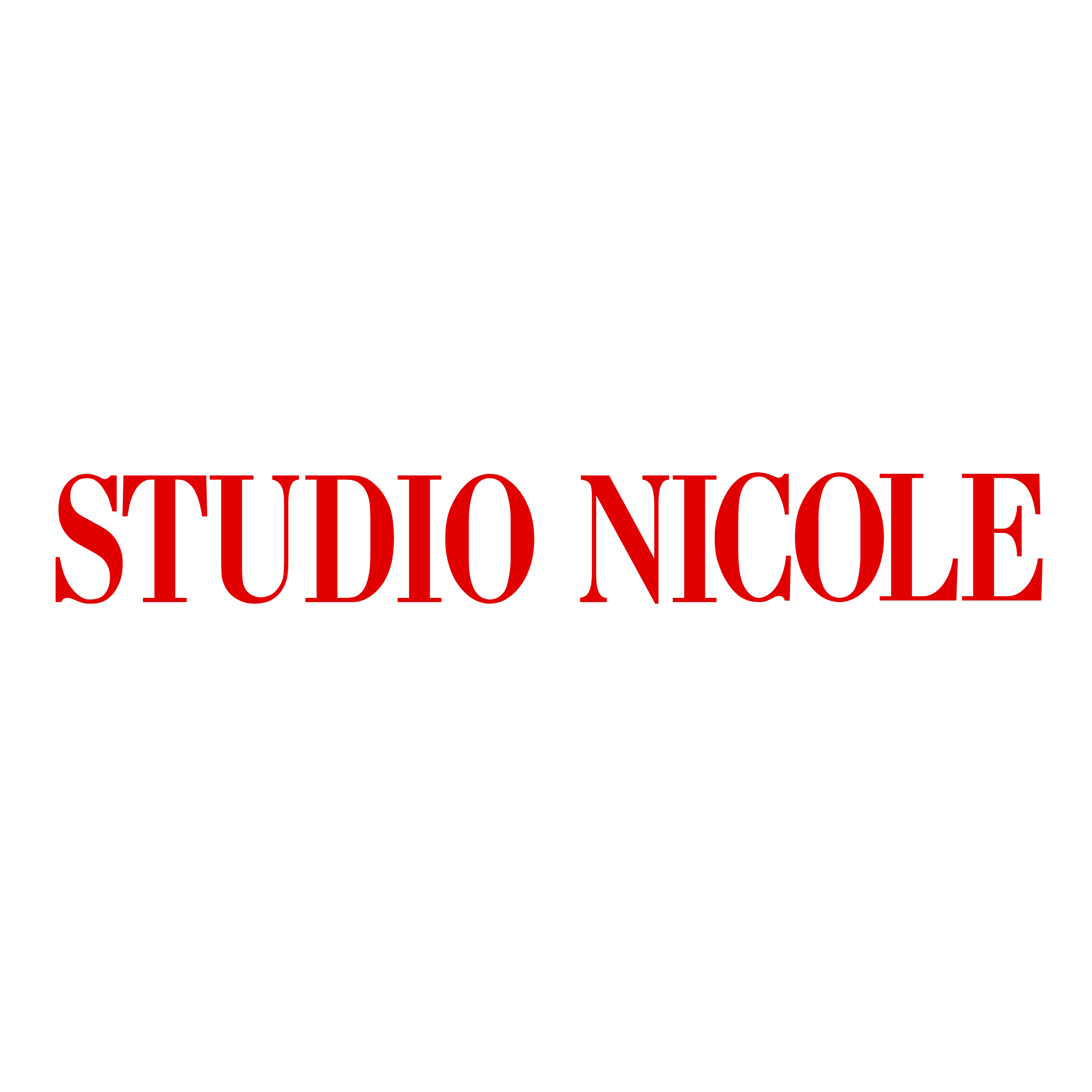 Black background with text in red reading 'STUDIO NICOLE' in large letters.