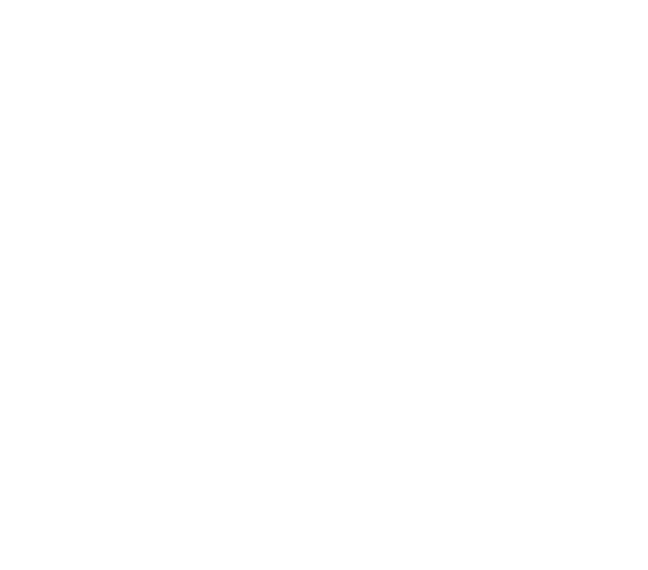 Abstract white geometric logo resembling overlapping stylized letters on a black background