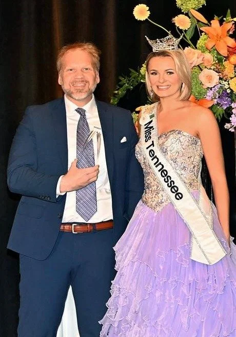  Tucker Axum receiving a Global Traveler award with Miss Tennessee in Nashville 