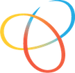 Three overlapping rings in blue, orange, and yellow colors.