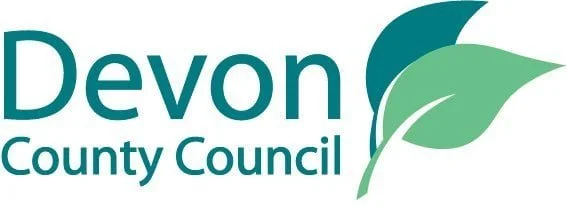 Devon County Council logo with green leaves and text
