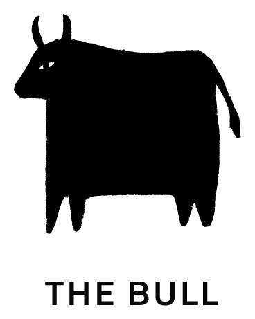 Silhouette of a bull with the caption 'The Bull' underneath.