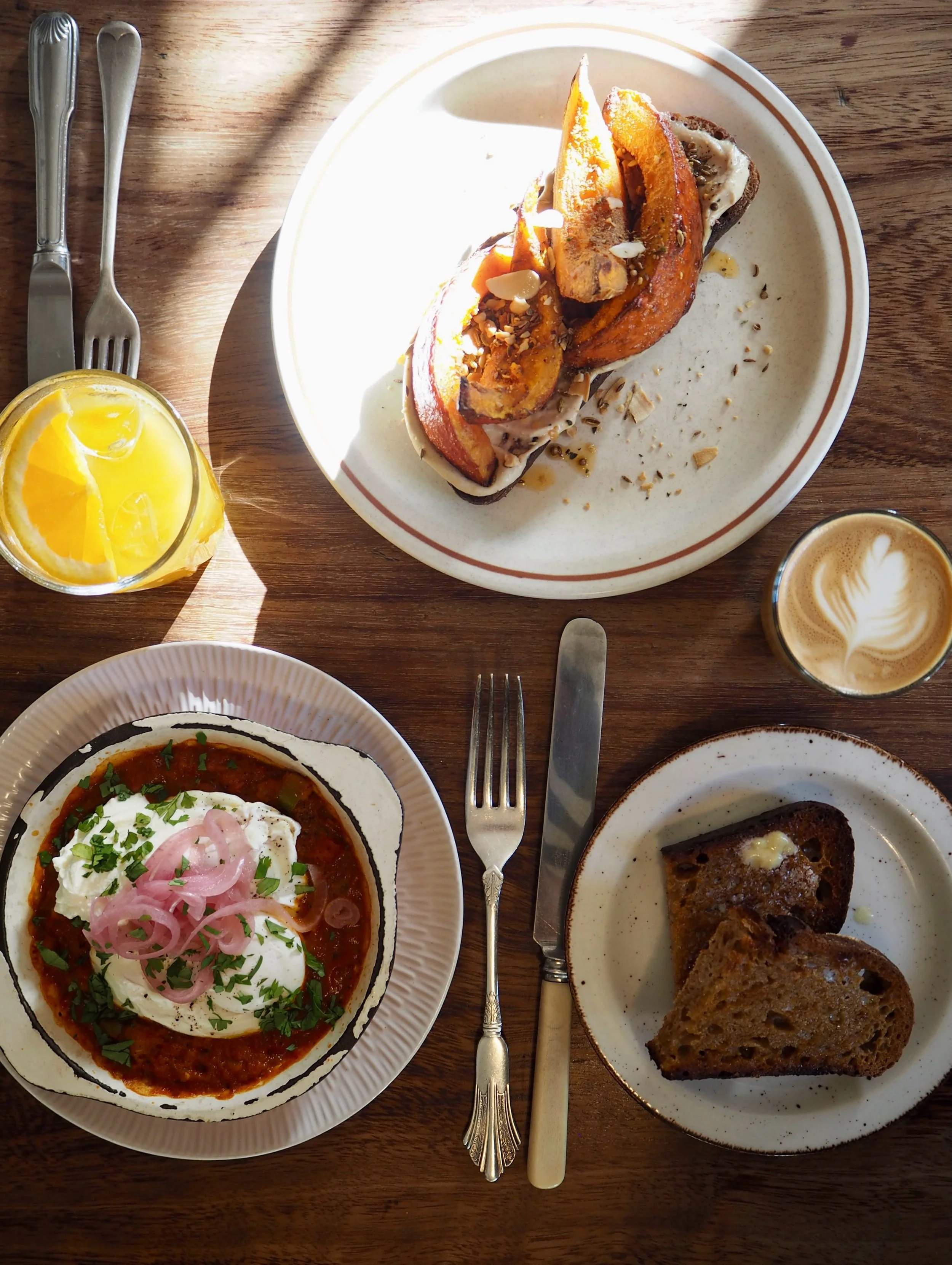 As the seasons change, so do our menus and our breakfast menu is no exception.

Some of our fave new autumn arrivals are //Squash, tahini, dukkah, toast, and&nbsp;spiced shakshuka, egg, yoghurt, pickled onion and toast. Guy says it&rsquo;s the best h