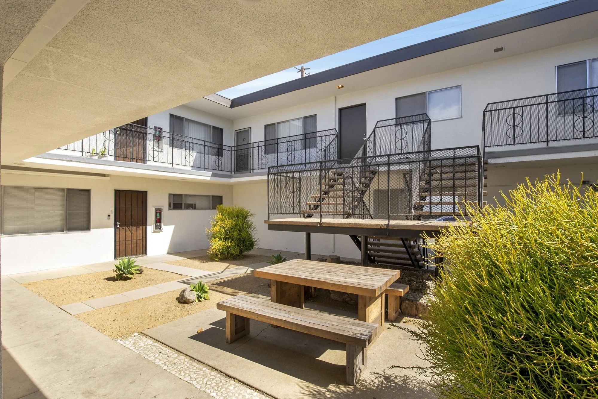 Apartment building carport and breezeway