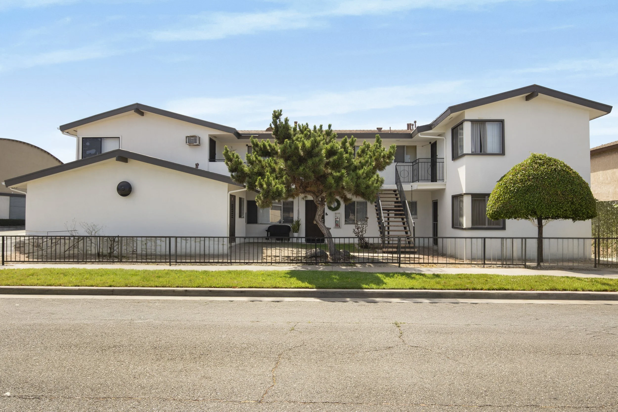South Bay apartment building, two-story stucco