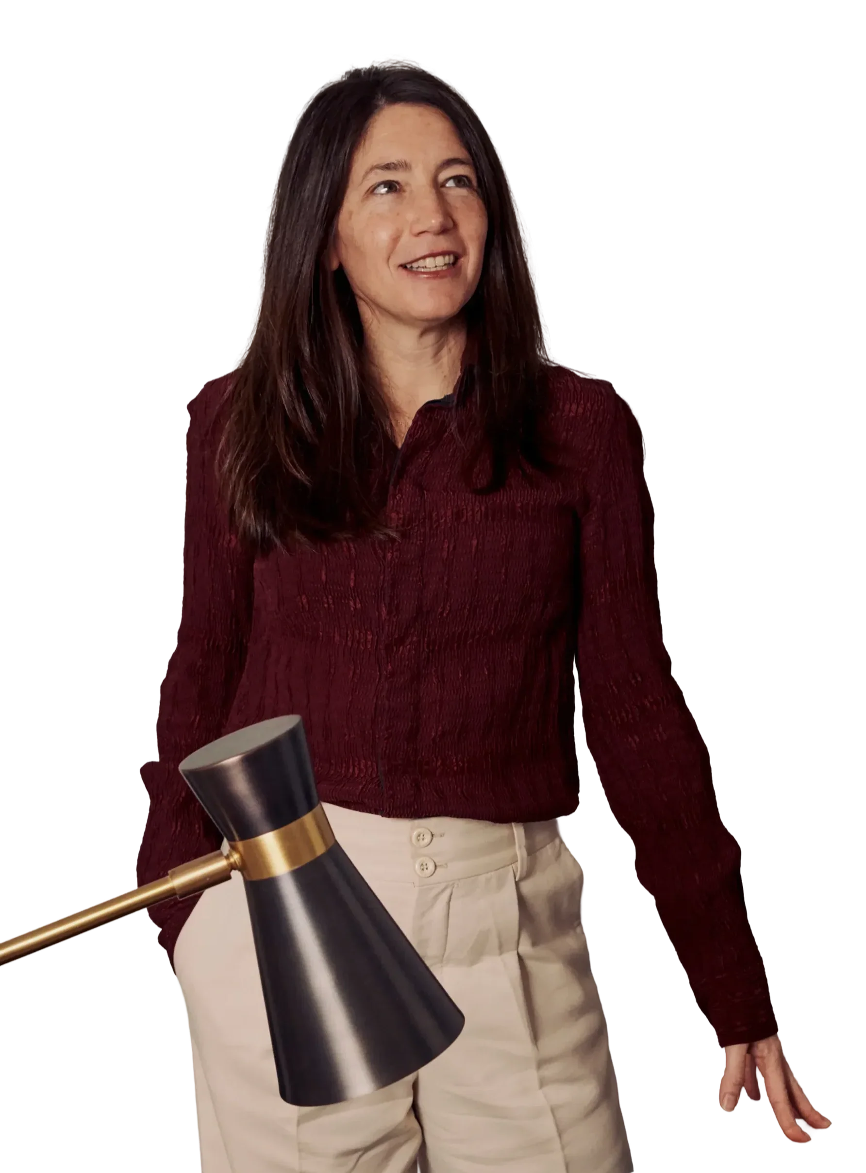 Ana Estrada, founder of the Whole Power Academy women's leadership programme, in a candid gesture.