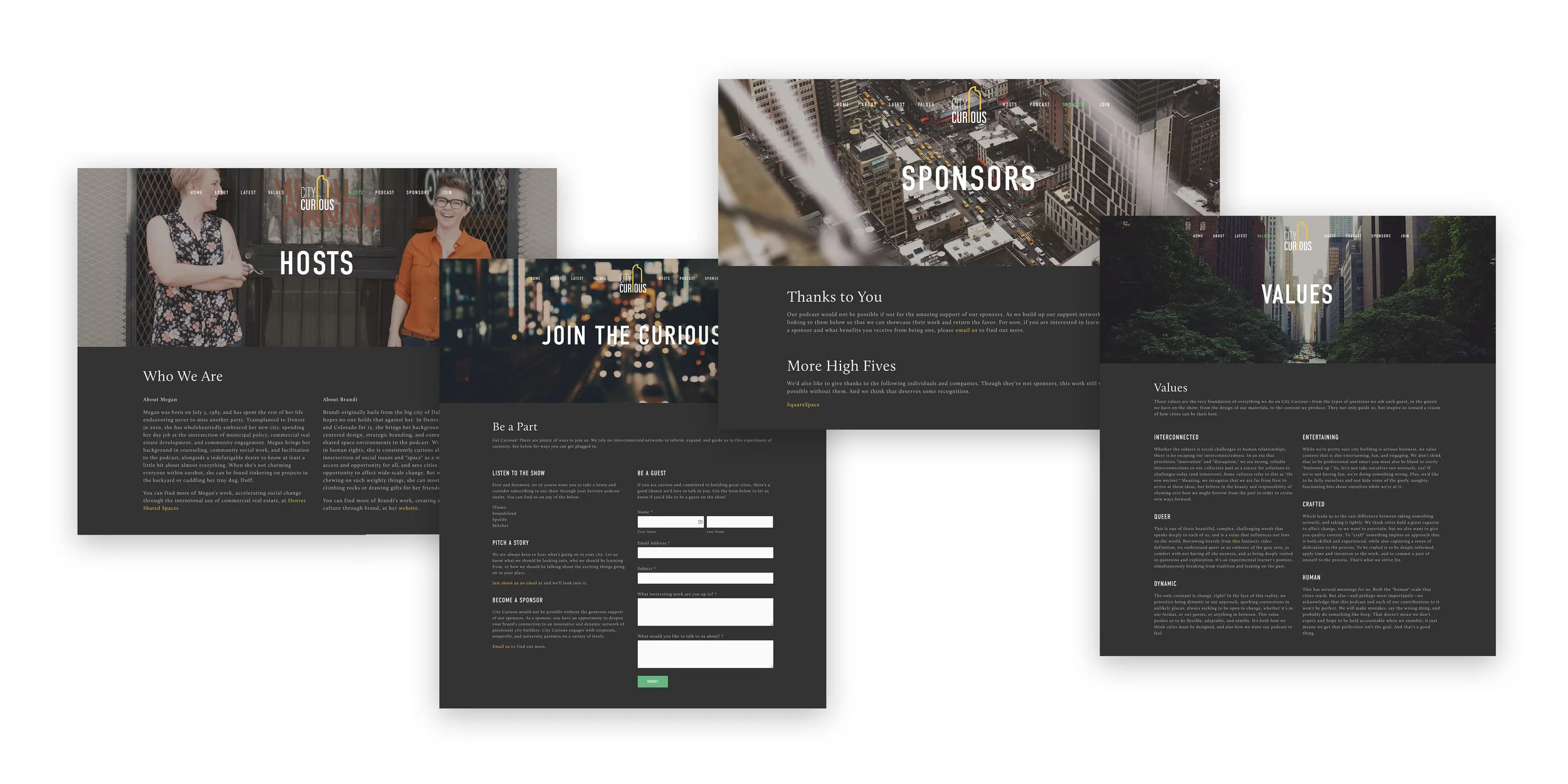 City Curious Website Pages