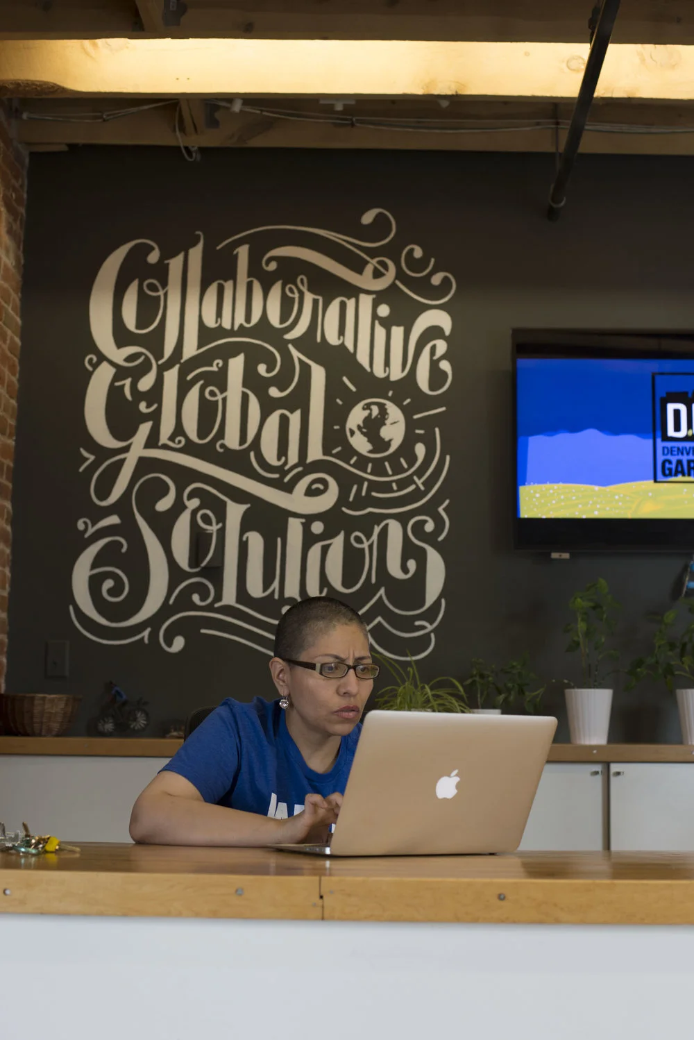Got the TV installed, designed the slides that went on it, managed the build-out of the front desk (a year after we were open), and—as mentioned above—made sure our branding was there to help inspire.