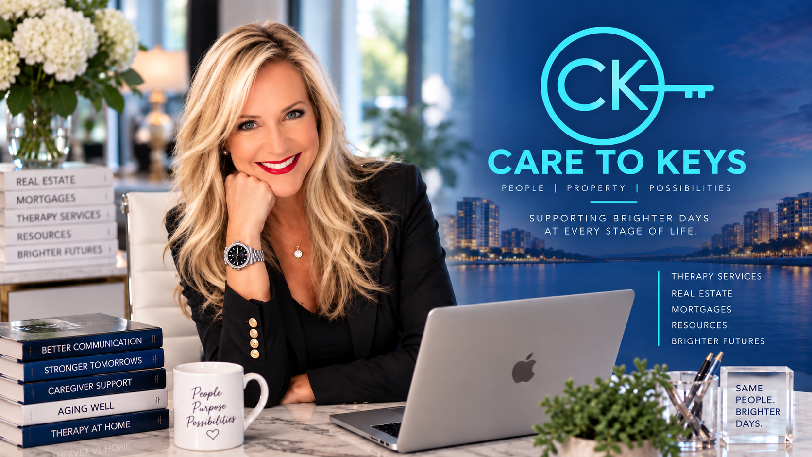 Care to Keys founder Laura Redwine representing therapy staffing, real estate, mortgage and transition services in North Texas.