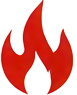 Red and black abstract shape