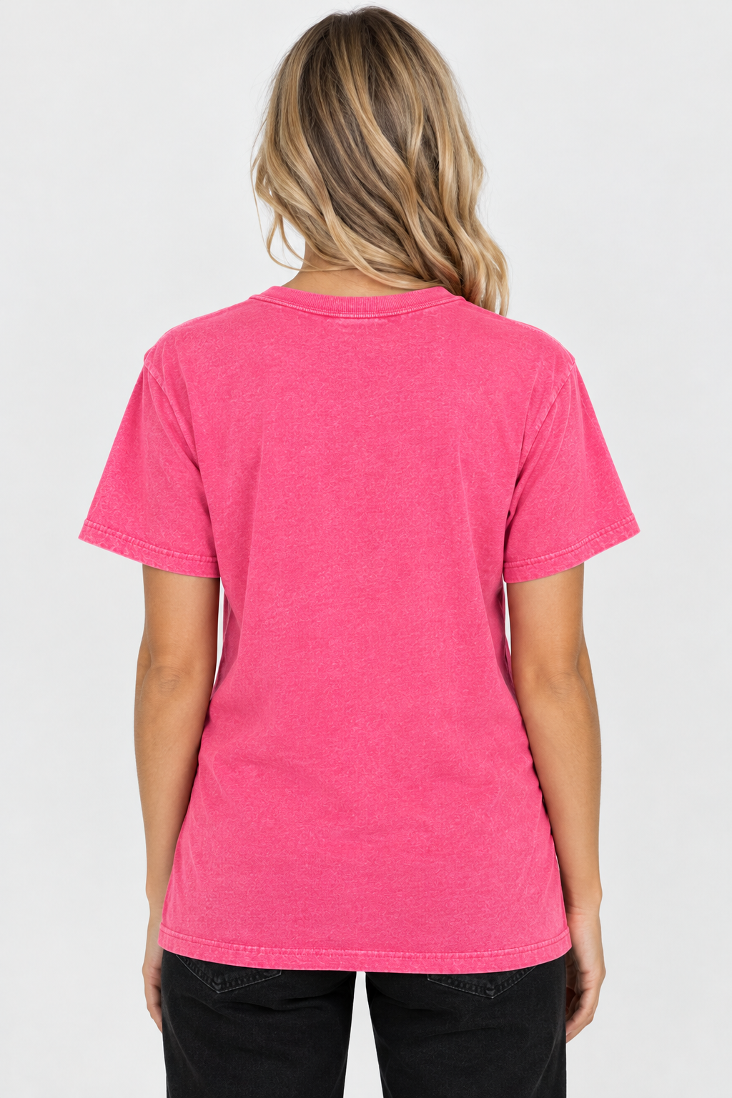 Bright Pink Stonewashed T-Shirt Back View.png