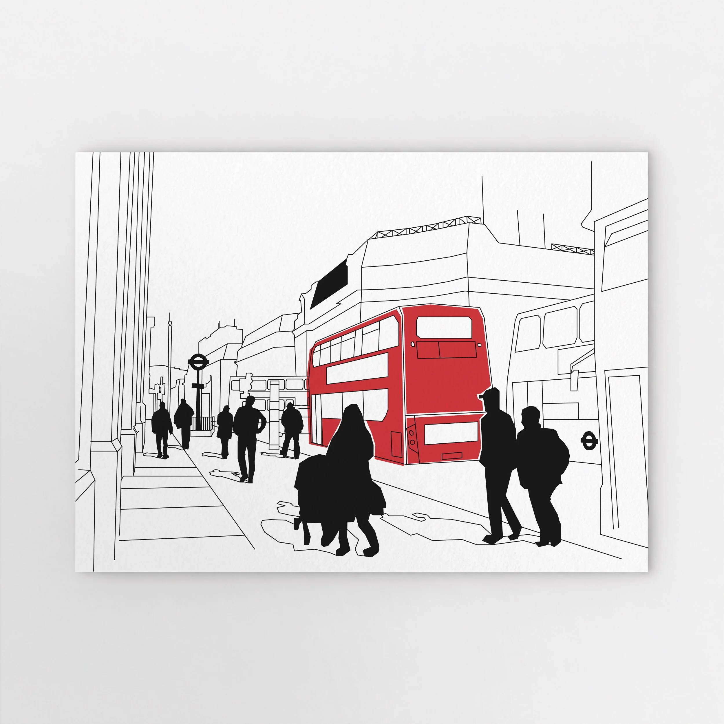 Illustration of Oxford Circus, where Oxford Street meets Regent Street in London’s West End.