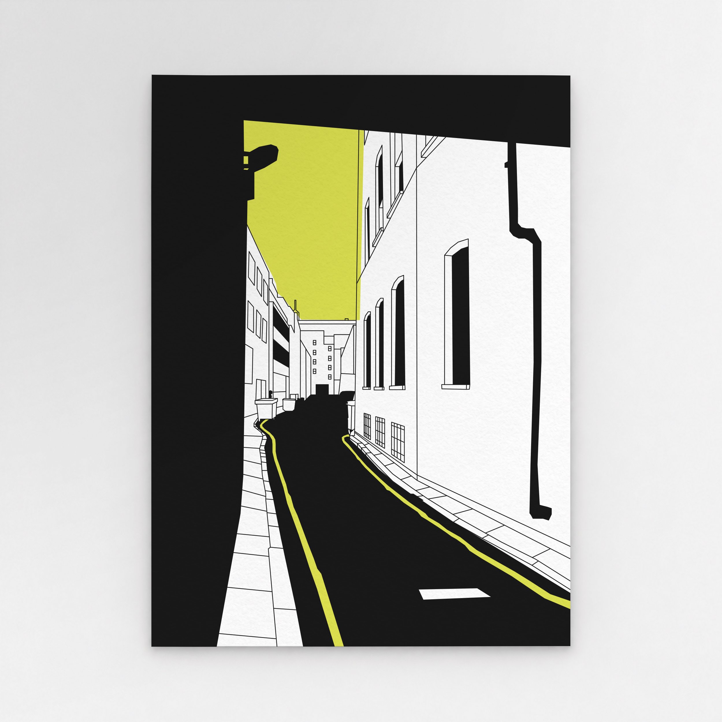 Illustration of a traditional London mews, by Pablo Jorge.