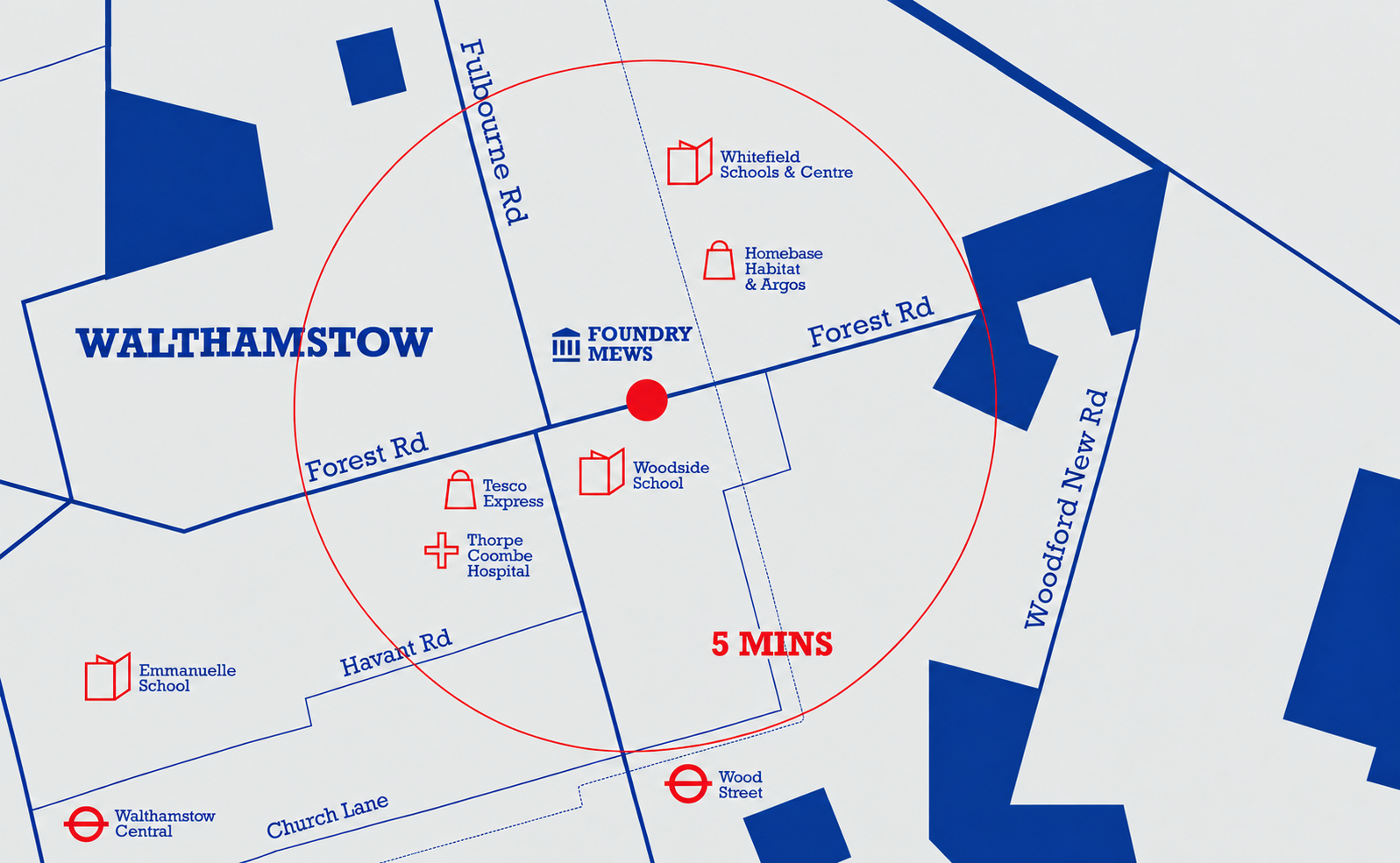 Bespoke design of location map and navigation system according to the main brand.