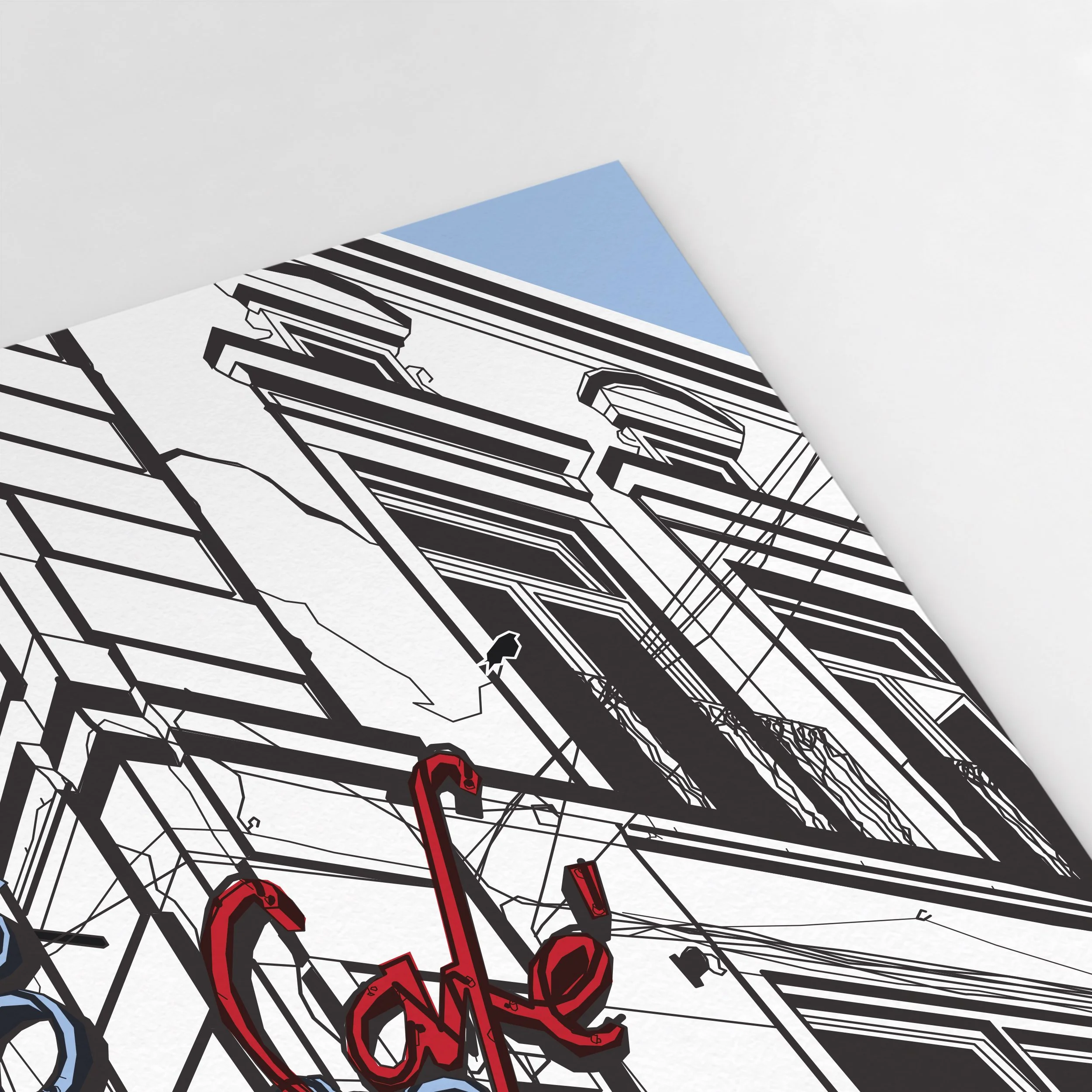Close-up of the lettering and neon tubing in the Cervejaria Solmar sign illustration.