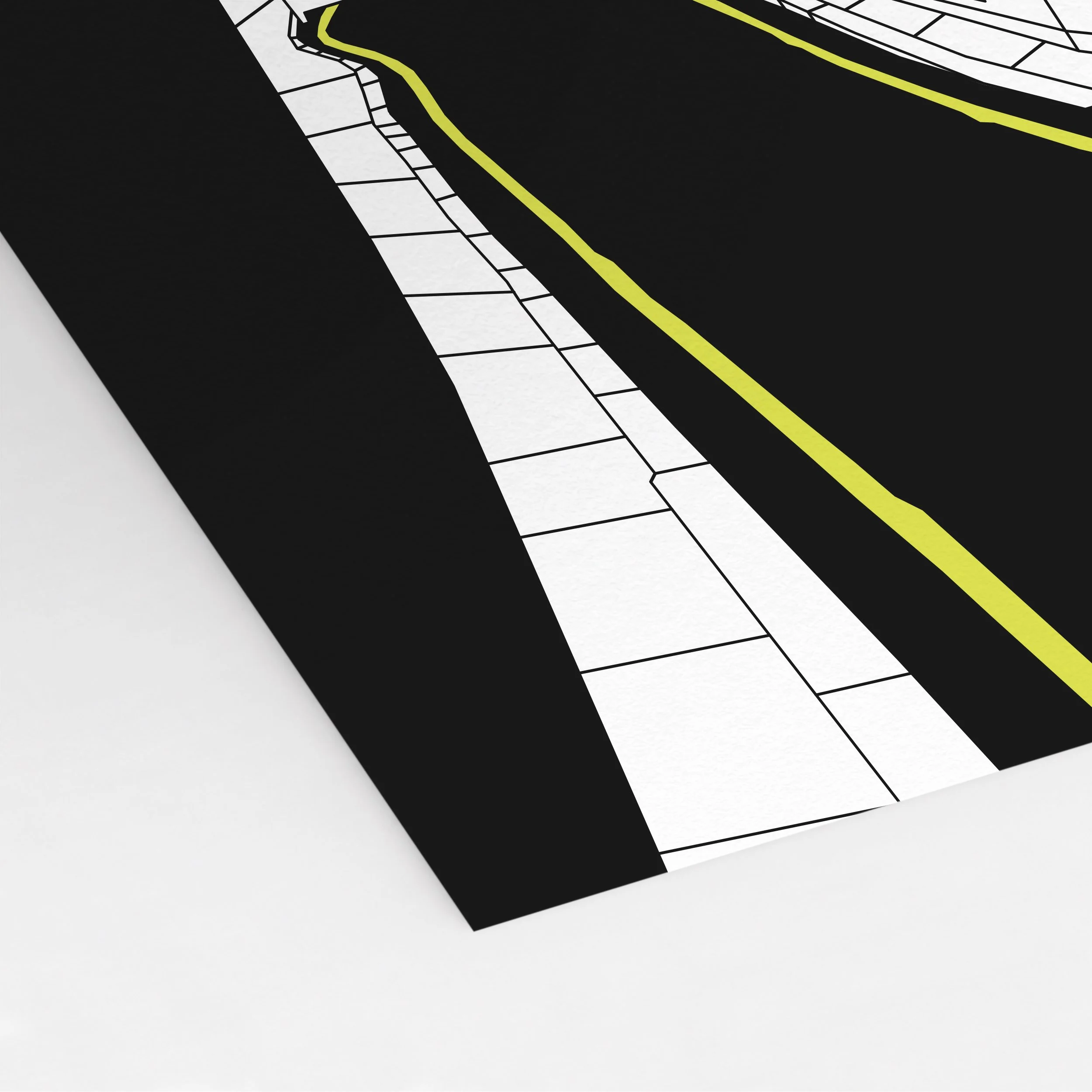 Close-up of Pablo Jorge’s London mews illustration, showing architectural linework and colour.