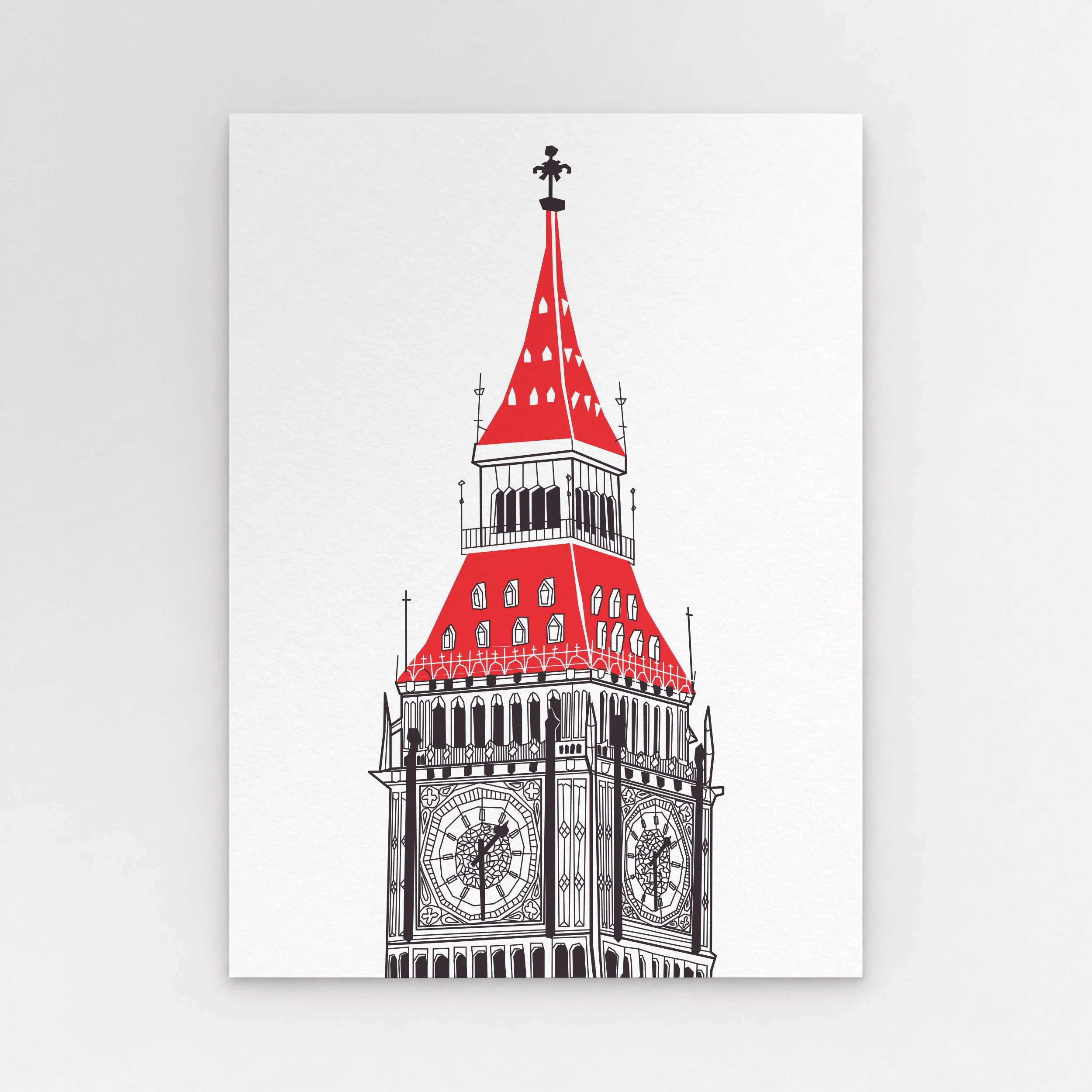 Illustration of Big Ben, officially known as Elizabeth Tower, at the Palace of Westminster in London, by Pablo Jorge. (Copy)