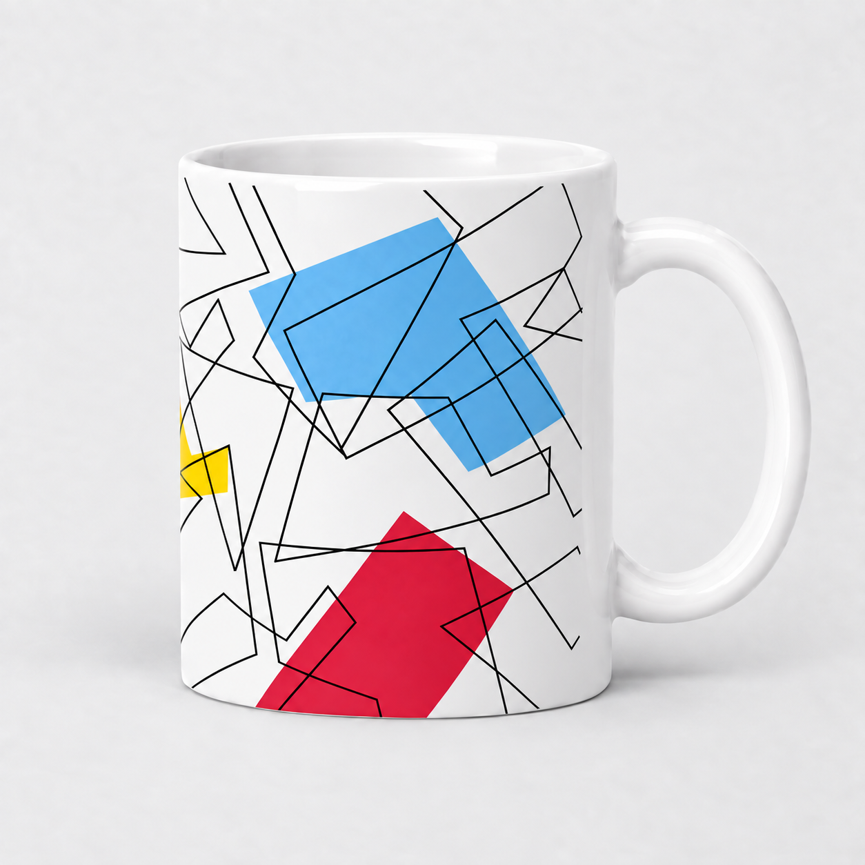 Geometry Mug with coloured shapes designed by Pablo Jorge