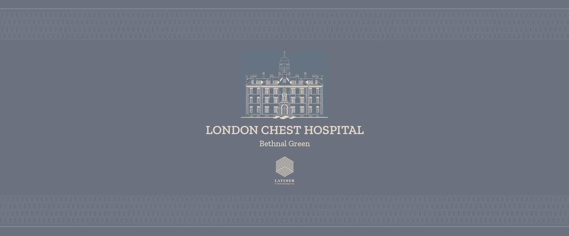 Main marque of London Chest Hospital scheme with the building elevation.
