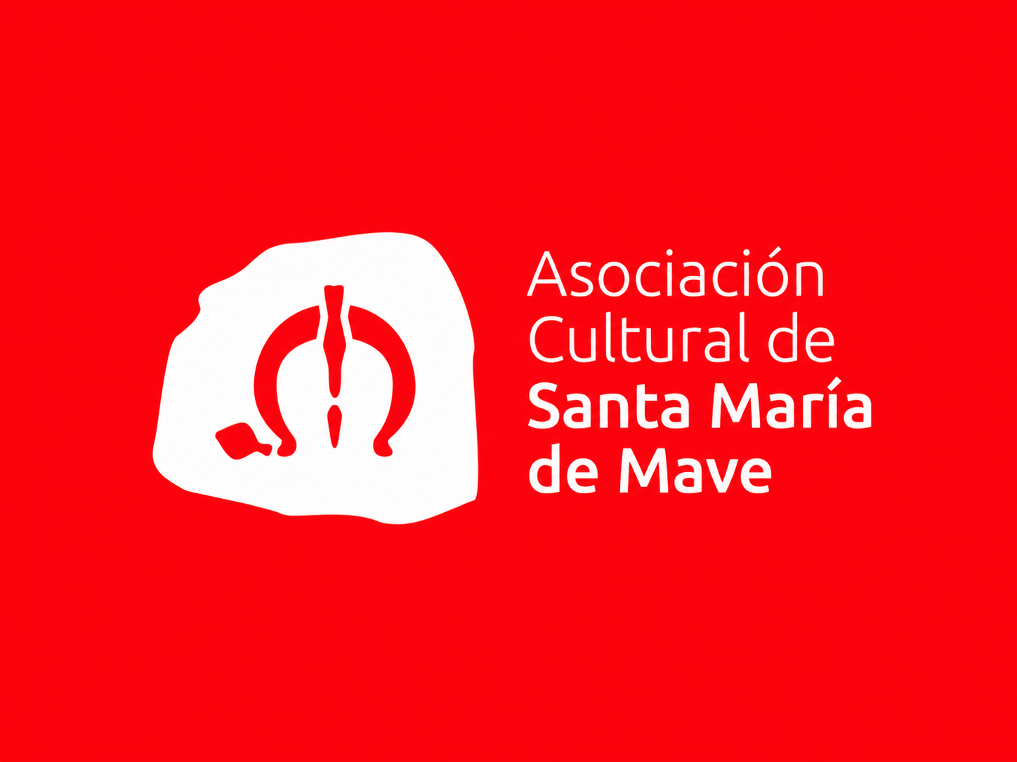 Main logo on white over red background of the Mave Cultural Association.