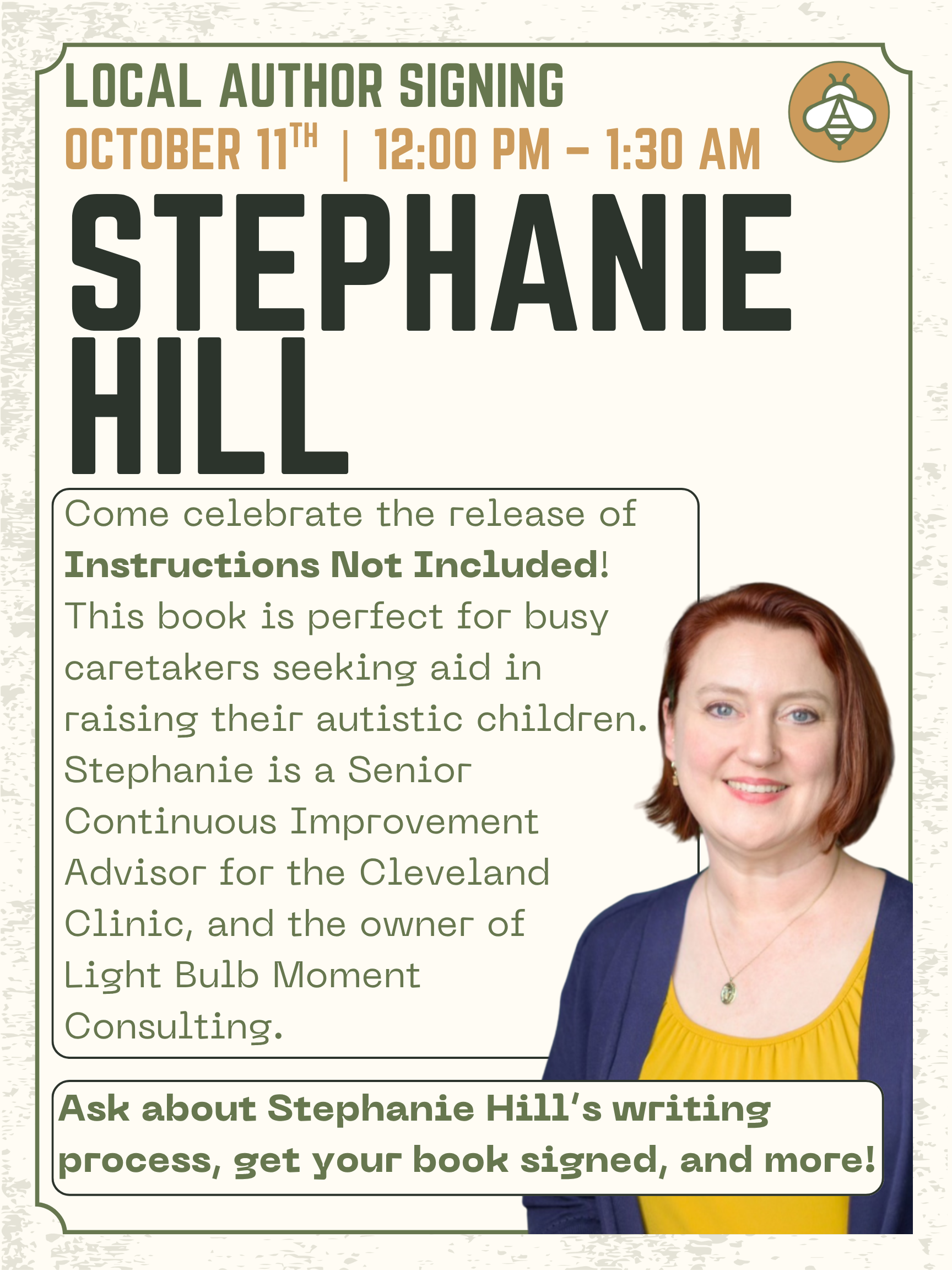 Local Author Signing with Stephanie Hill 