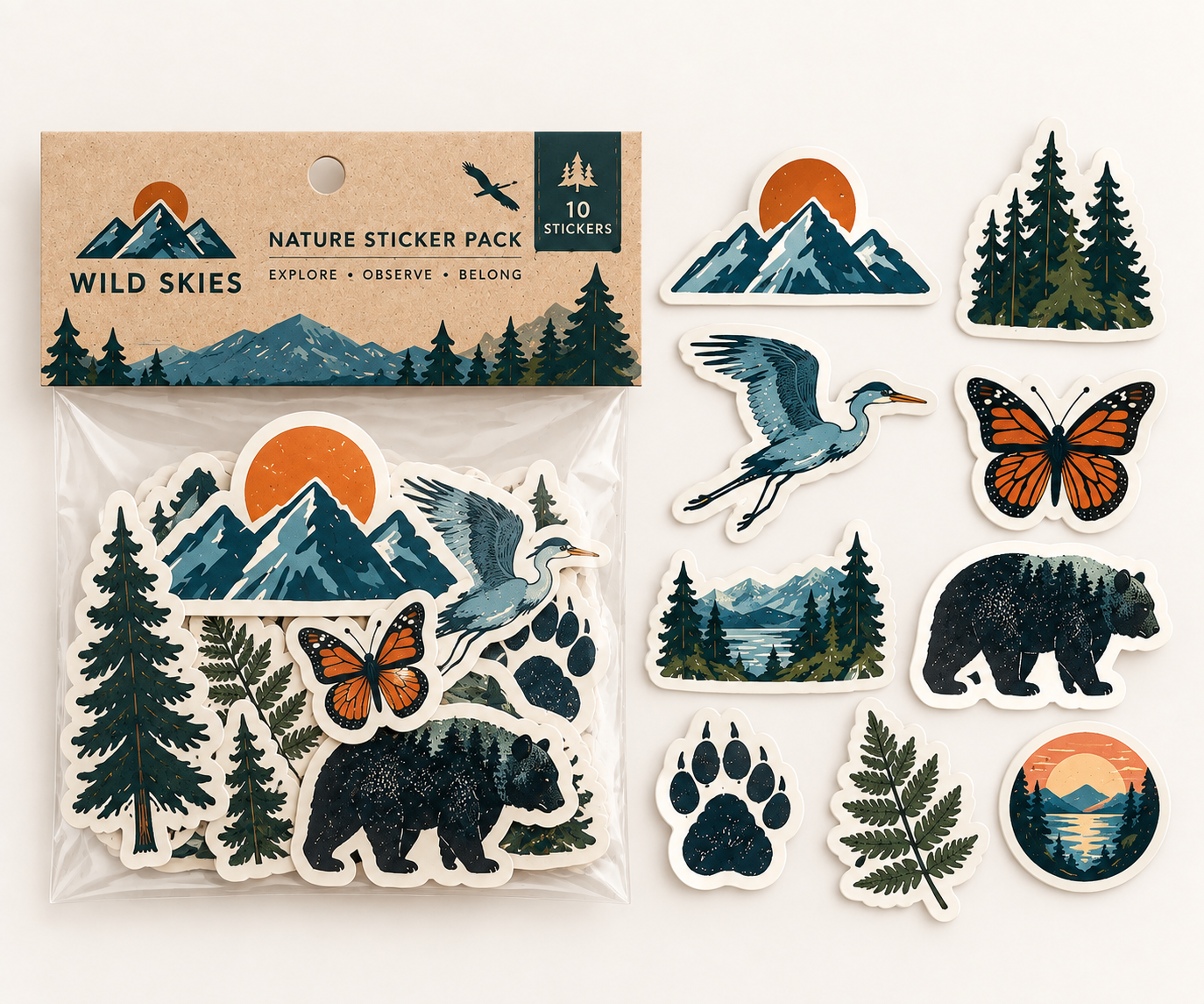 Wild Skies Nature Sticker Pack