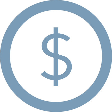 Icon of a dollar sign inside a circle representing money or finance.
