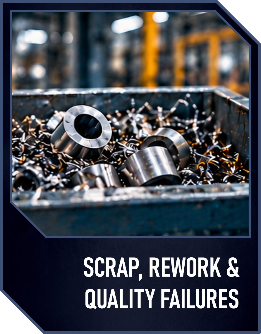 Metal engine parts in a scrap bin at an industrial recycling facility.