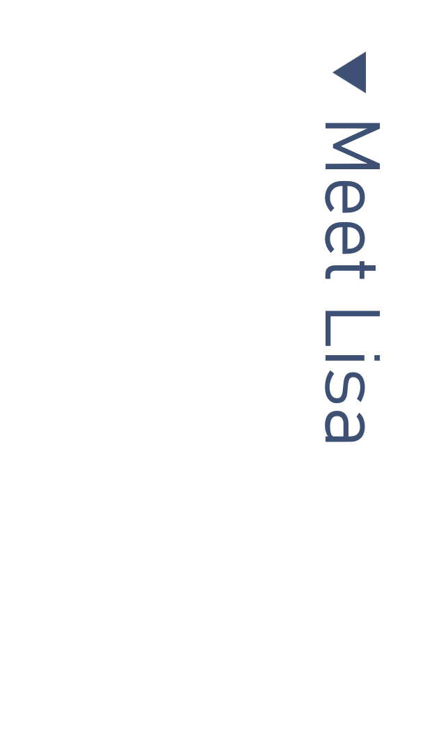 Vertical text on a white background reading 'Meet Lisa' with a small triangular arrow pointing to the left.