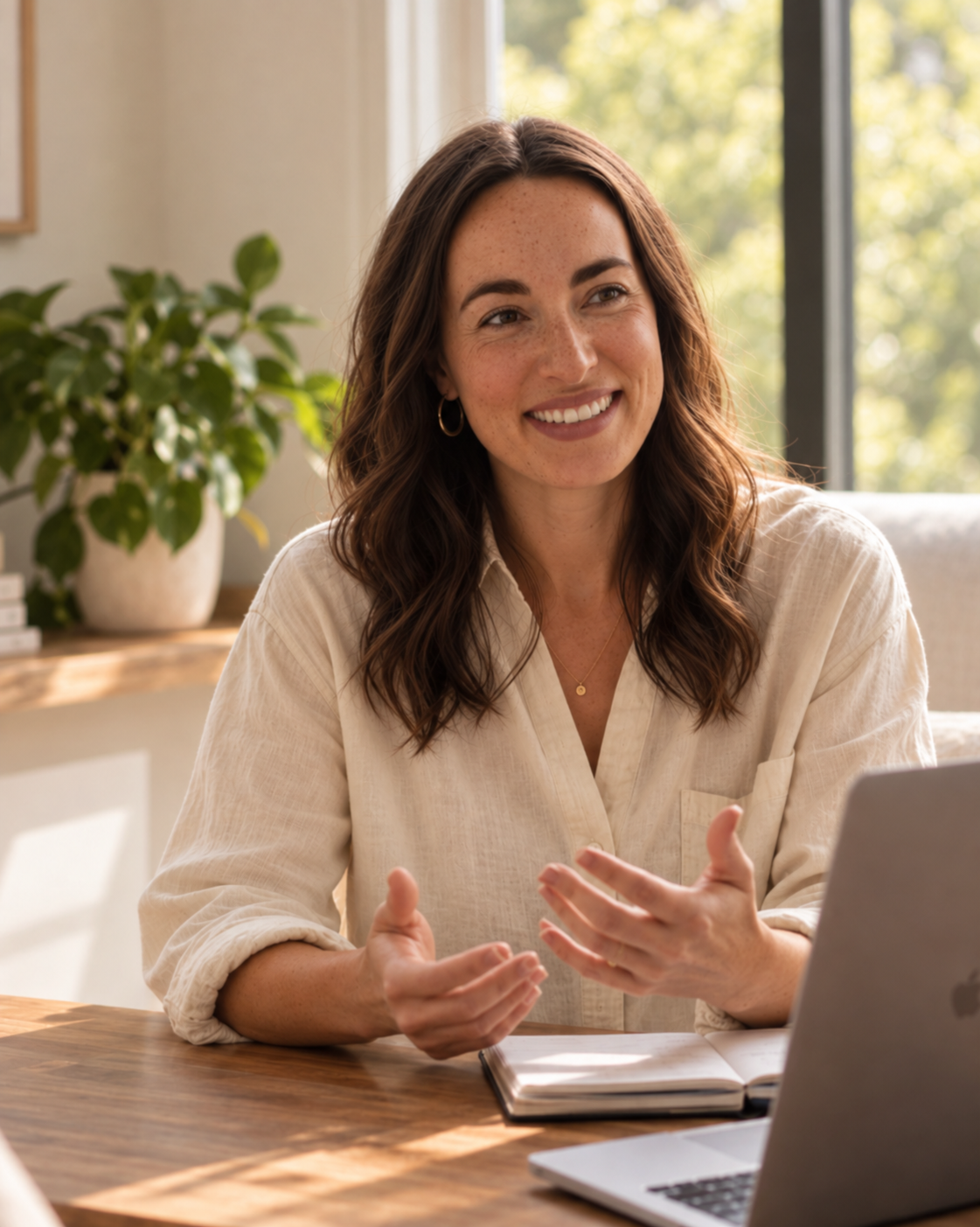 Alexis Elaine, Integrative Health Practitioner, providing personalized wellness support during a virtual consultation.