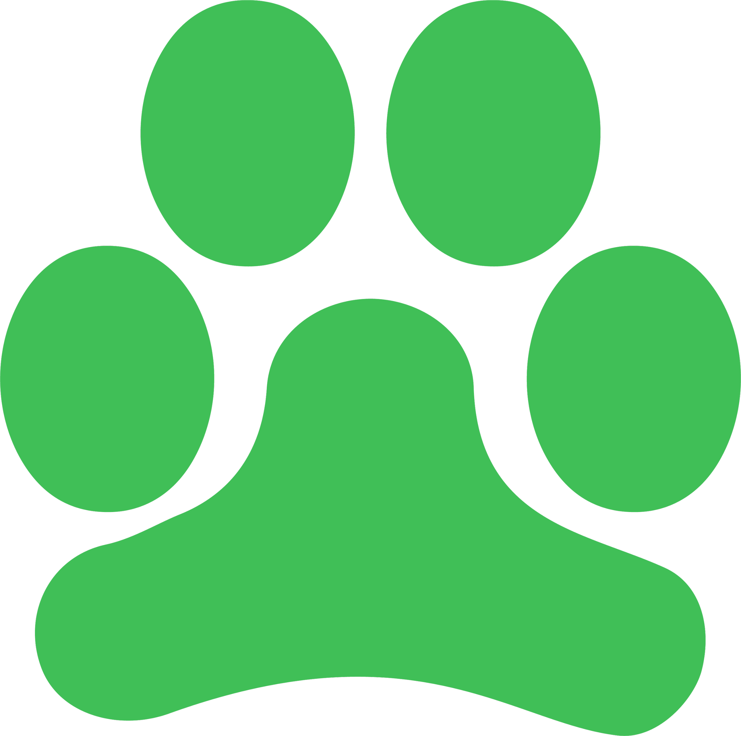 Green abstract shape with rounded edges resembling a stylized animal or object.