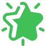 Green abstract shape on a white background