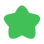A green star-shaped figure.