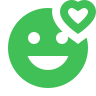 Smiley face emoji with a small heart above its head