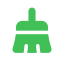 Green T-shaped object on a white background