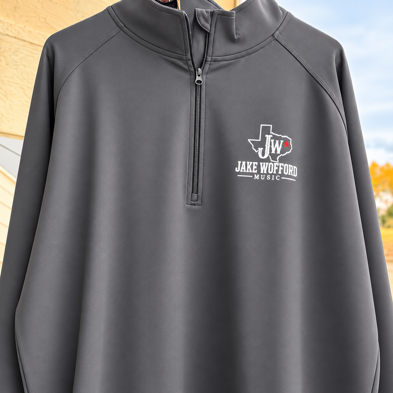 Charcoal Quarter-Zip with Texas Music Logo golf shirt.png