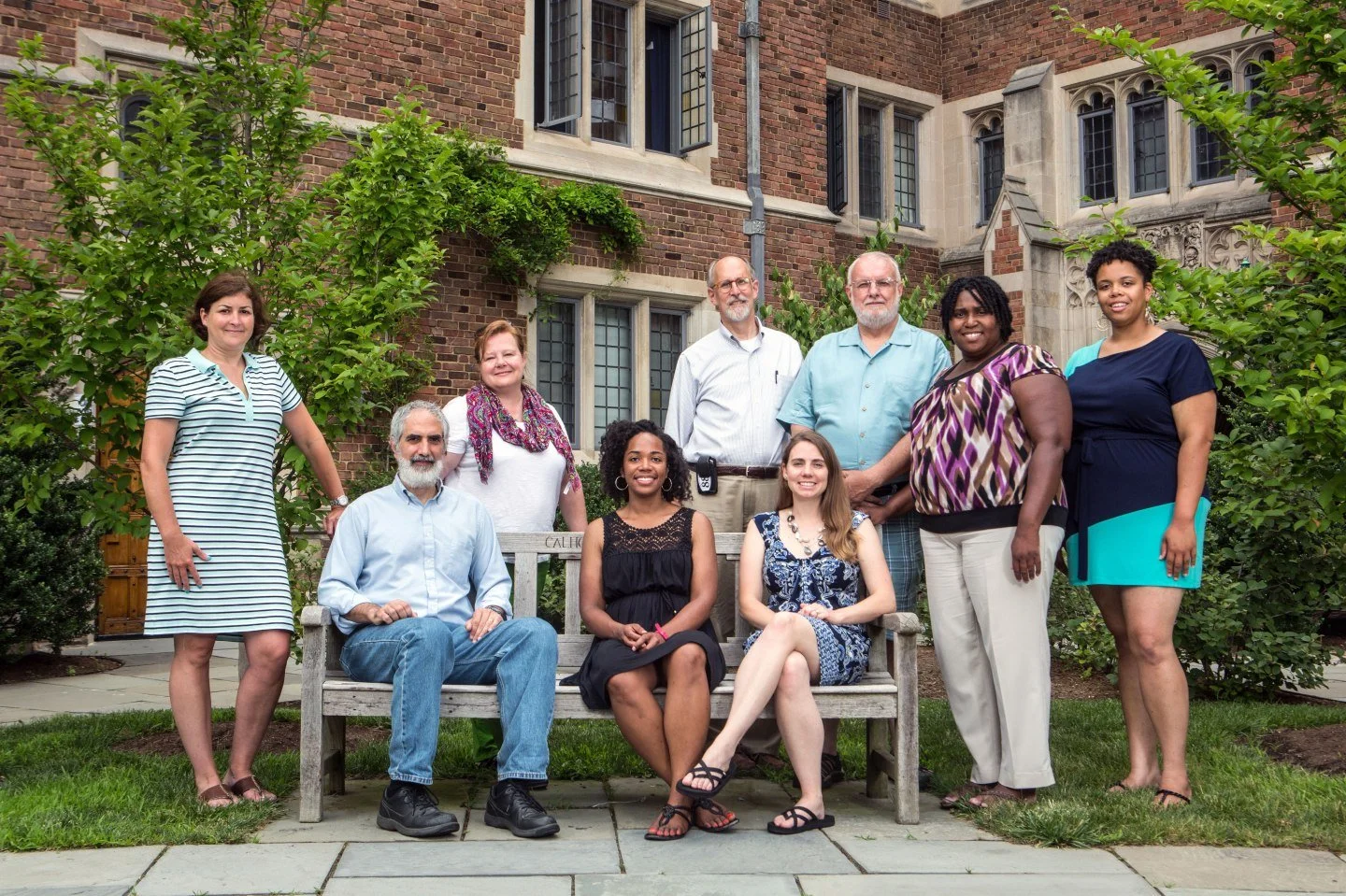 Richmond Team at the Intensive Session, July 2013. (From left to right: National Fellow Valerie J. Schwarz; Eugene Mills, Professor of Philosophy, Virginia Commonwealth University; National Fellows Kimberly K. Towne and Taylor Davis; Planning Directo