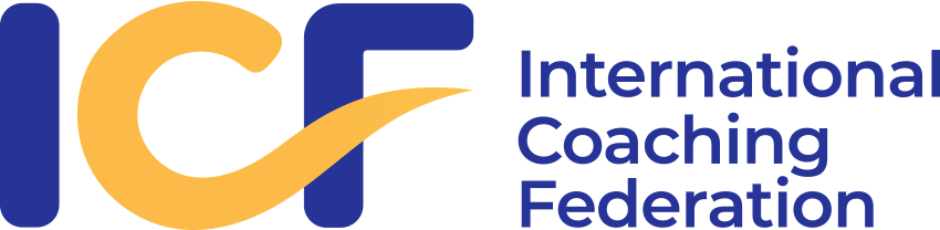 Logo of the International Coaching Federation featuring the acronym 'ICF' with a stylized check mark and the full organization name.