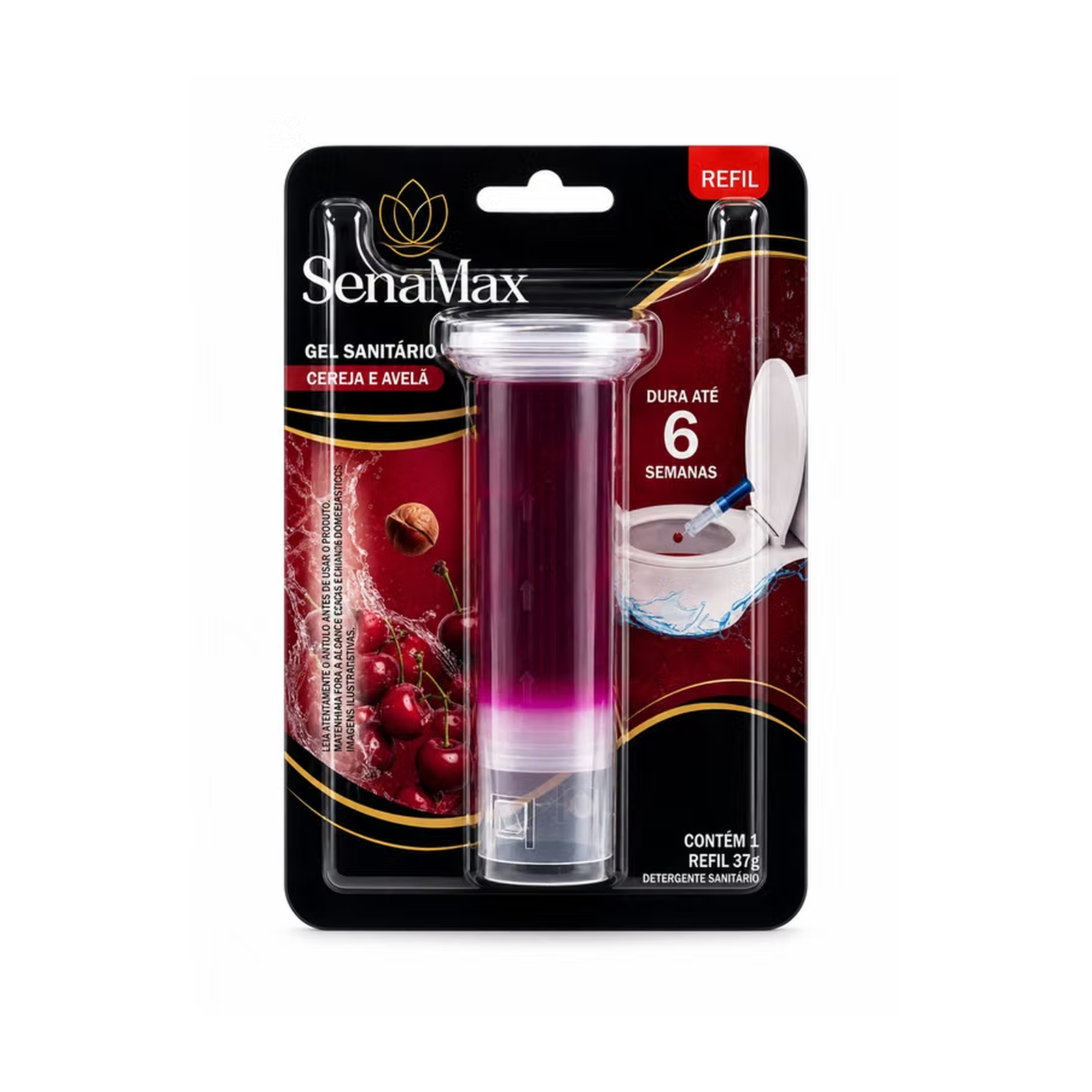Gel Sanitário com Aplicador Senamax - Cereja 6 doses