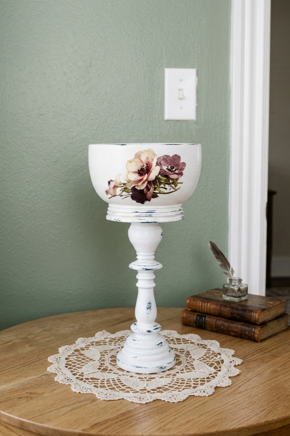 Beautiful, married pieces (2 items made into one), painted, distressed and sealed with IOD designs