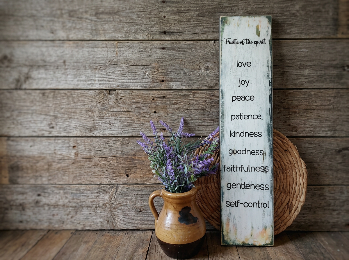 Fruit of the spirit upcycled sign