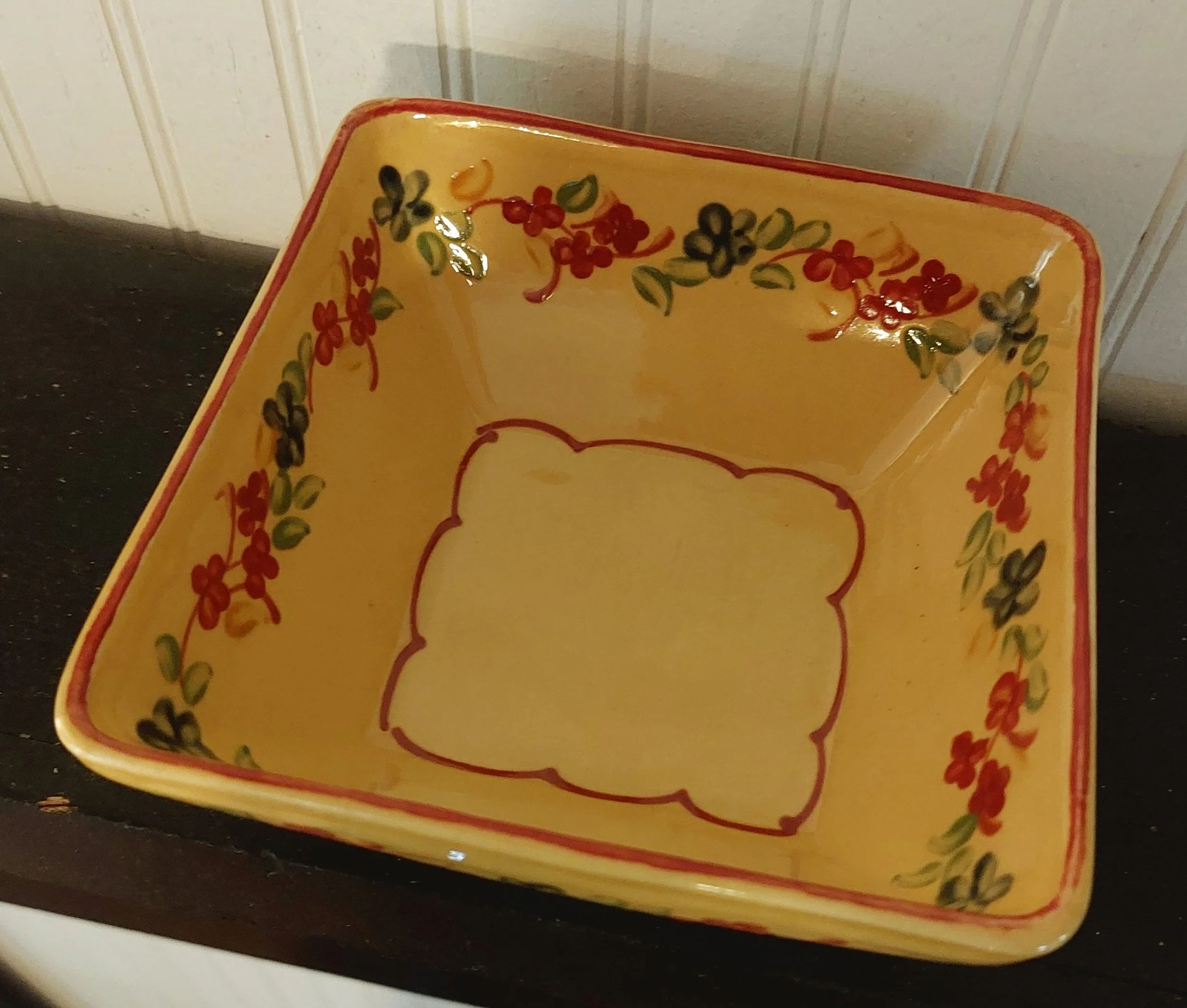 Beautiful ceramic soup bowl made in France. Discontinued one of a kind. 